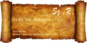 Szűcs Rebeka névjegykártya