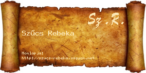 Szűcs Rebeka névjegykártya